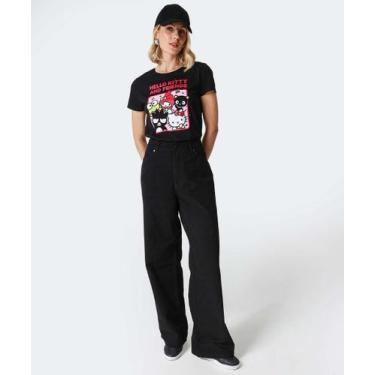 Imagem de Calça Jeans Wide Leg Bolsos Feminina-13021 - VIDE BULA, Preto, 36