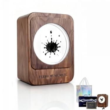 Imagem de LWYMX Companheiro de música ferrofluido dançante, companheiro de música ferrofluido dançante, madeira de nogueira, ferromagnético, simbiose em uma garrafa, brinquedos de fluido magnético, decorações