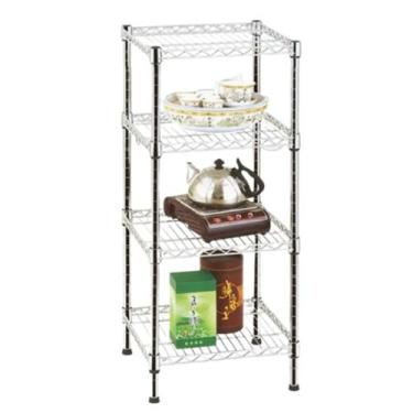 Imagem de Estante Cromada Multiuso Quadrada 4 Prateleiras Ajustáveis - Uteall