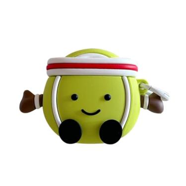 Imagem de Capa compatível com AirPods Pro 1ª/2ª geração com chaveiro, design fofo de desenho kawaii, capa protetora de silicone premium com absorção de choque para AirPods Pro 2 e 1 (boneca de tênis)