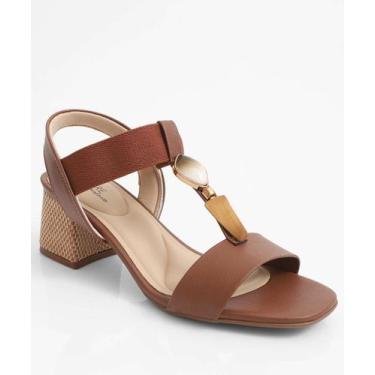 Imagem de Sandália Feminina Salto Grosso Modare Marrom-18259, 38, Marrom