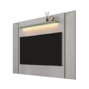 Imagem de Painel TV 75 Pol Maresias com Led Off White Pistache Bechara