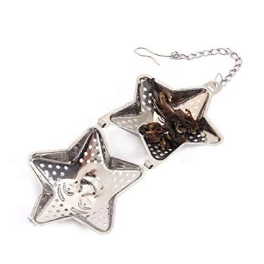 Imagem de GLOGLOW Infusor de chá de Aço Inoxidável, Filtro de Folhas Soltas Com Corrente Estrela Com Botão de Abertura Fácil, para chá, café, Cozinha, Presente de Escritório