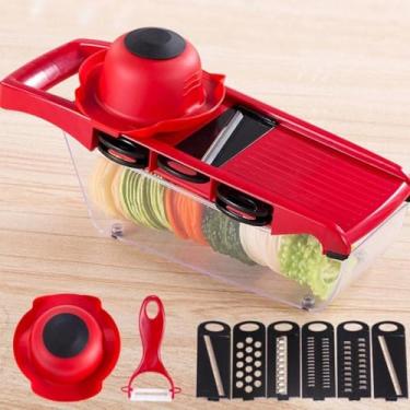 Imagem de Ralador Fatiador Legumes Mandoline Slicer Multifuncional Aço Inox