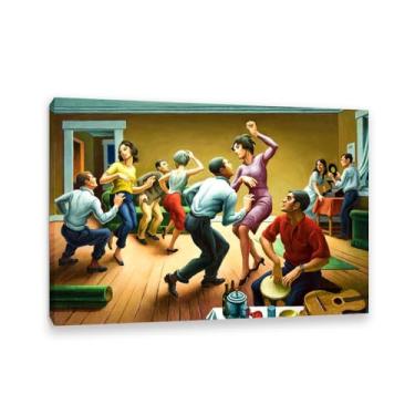 Imagem de Zeichn8u Thomas Hart Benton Paintings Wall Art Doing the twist Classic Art Reproduções de arte Thomas Hart Benton Pôster em tela para sala de estar decoração de parede de casa 100 x 70 cm (83.8x71.1