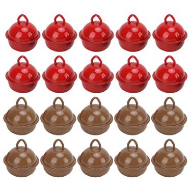 Imagem de Cuofyunl 20 peças guizos coloridos 22mm boa decoração vermelho marrom pequenos sinos para roupas diy bolsa chaveiro acessórios
