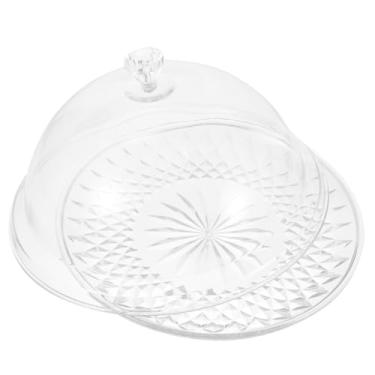 Imagem de FUNNETOYU Prato de servir bolo redondo com cúpula de acrílico para sobremesas, bandeja de exibição de 30 cm à prova de poeira para festas