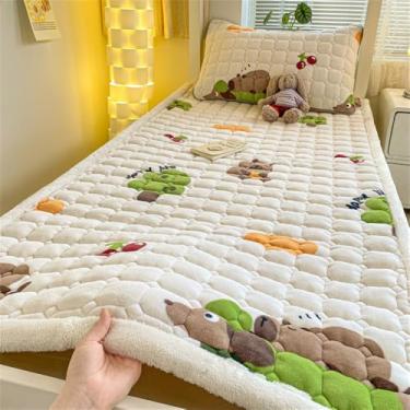 Imagem de Colcha de veludo cor leite para cama tamanho king, capa de colchão acolchoada, protetor de colchão lavável, lençol tamanho queen, 5, 120x200cm, 1 peça