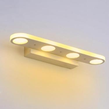 Imagem de GZZBMY Luz de espelho LED Arandelas de parede de banheiro Moderno Minimalista Metal Acrílico Iluminação de parede Espelho Armário Arandela para penteadeira Banheiro Sala de estar Maquiagem (Luz quente