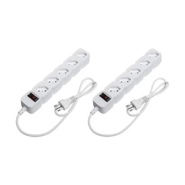 Imagem de COMP Kit 2 Filtros de linha/Protetores Eletrônicos de 5 Tomadas Cada c
