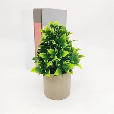 Imagem de Planta artificial Pothos - Decoração de mesa com vegetação sintética, vaso de plástico pequeno para decoração de mesa de sala de estar em casa (verde1)
