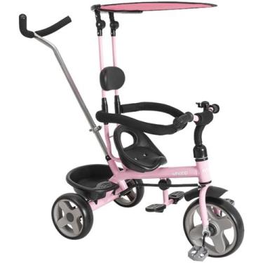 Imagem de Triciclo Carrinho para Passeio e Pedal Kiddo Whoop Grow Rosa