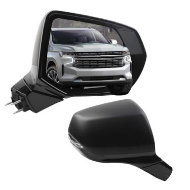 Imagem de Dasbecan Conjunto de espelho retrovisor do lado direito do passageiro de 14 pinos compatível com Chevrolet Suburban Tahoe GMC Yukon XL 2021-2024 Dobrável elétrico aquecido com luz de seta e detecção