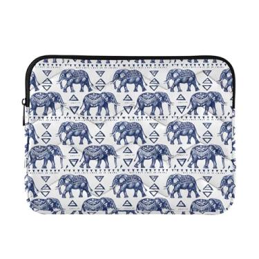 Imagem de Joitme Bolsa de elefante tribal azul-marinho para mulheres de trabalho, bolsas de laptop de 33 a 13,3 polegadas, bolsa de computador para mulheres, elefante tribal marinho, grande