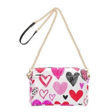 Imagem de Joitme Bolsa tiracolo feminina de ombro com alça de corrente de couro PU para celular