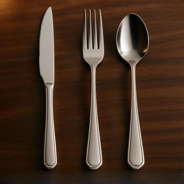 Imagem de Jogo De Talheres 18 Peças Aço Inox 6 Colher 6 Faca 6 Garfo