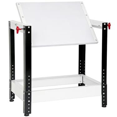 Imagem de SENMIY Suporte de ferramentas flip top atualizado, mesa de bancada dobrável resistente, altura ajustável de 76 a 89 cm, instale 2 máquinas, suporta até 136 kg