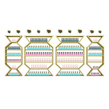 Imagem de Prateleiras de metal para guardar esmaltes de parede, prateleira organizadora de esmalte de metal, 6 camadas, prateleira de exibição de parede, prateleira de perfume, organizador de especiarias de