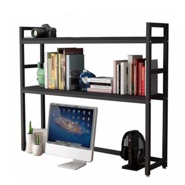 Imagem de Estante de mesa para mesa de computador – Suporte organizador de mesa ajustável de 2 camadas, estante multiuso, prateleira de armazenamento de mesa de metal aberta, para escritório/biblioteca