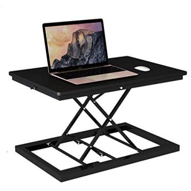 Imagem de Mesa de pé, conversor de mesa ajustável em altura, estação de trabalho de mesa, mesa de escritório doméstico para monitor e laptop, preto, 60 x 35 cm (preto)