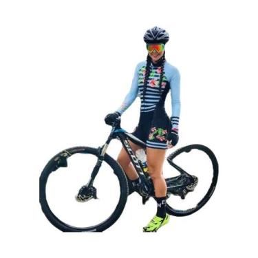 Imagem de Macacão De Ciclismo Feminino De Manga Longa Little Monkey 20D GEL Conj