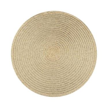 Imagem de Conjunto De Sousplats Redondos De Algodão Trançado Em Rattan, Resisten