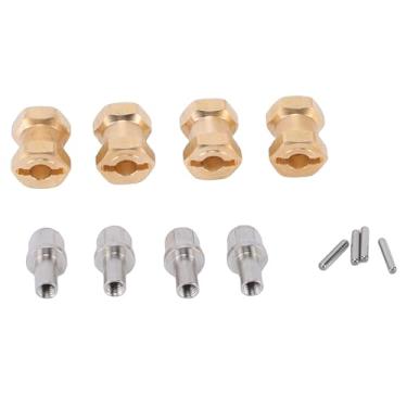 Imagem de Alomejor Rc Encanta o Cubo, 4 Pces de Bronze 15mm Roda Encanta o Adaptador para o Cubo de Extensão Resistente da Esteira Rolante Scx10 1/10 para o Desempenho da Escalada (Ouro)