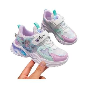 Imagem de Tênis Casuais Respiráveis Para Meninas Frozen Elsa, Tênis Brancos Tama