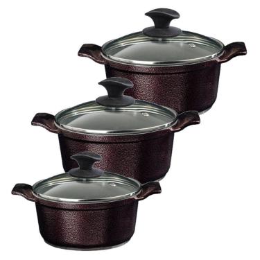 Imagem de Jogo Panela Cereja Antiaderente Cerâmica Javali Aa 26 A 30