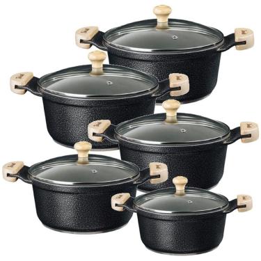 Imagem de Jogo Panela Preto Craq Antiaderente Cerâmica Javali Am 16A24