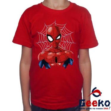 Imagem de Camiseta Infantil Homem-Aranha 100% Algodão Homem Aranha Spiderman Gee
