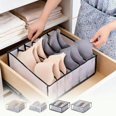 Imagem de 1 organizador de gaveta, organizador de roupas íntimas 6/7/11, divisórias, organizadores de armário e caixas de armazenamento, caixa de armazenamento dobrável para roupas íntimas e meias