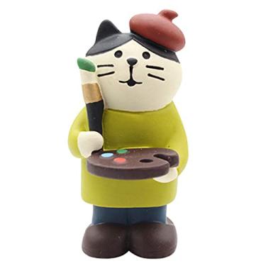 Imagem de HEEPDD Ornamento de Estante de Gato, Acessórios de Mesa Em Miniatura para Estátua de Animal de Resina Requintada e Fofa Com Material Seguro para Decoração de Estante de Escritório (Tipo 1)