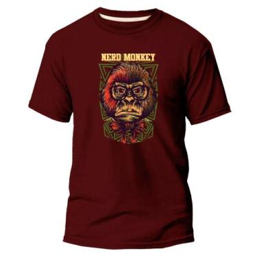 Imagem de Camiseta Algodão Premium Estampa Digital Nerd Monkey Leve - Pavesi, Bo