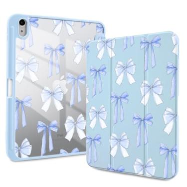 Imagem de Idocolors Capa para iPad 10ª/11ª geração (chip A16 2022/2025) 10,9 polegadas, capa à prova de choque, capa traseira transparente transparente com suporte para lápis, capa para despertar/dormir