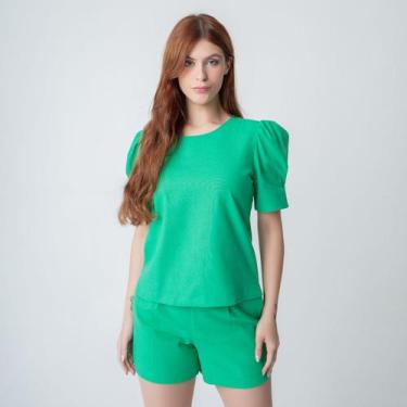 Imagem de Conjunto susie blusa e short feminino - Susie Modas, Verde, M, 10 unid