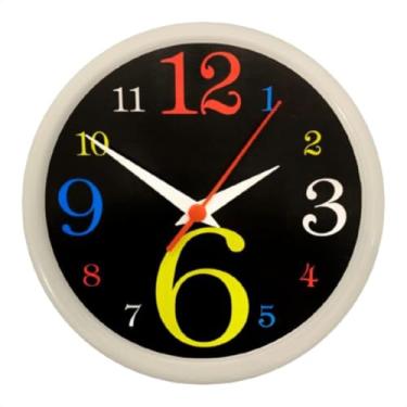 Imagem de Relógio de Parede Preto Colorido 24,5cm – Para Cozinha, Sala e Decoração