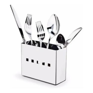 Imagem de Porta Talheres Aco Inox - Escorredor Loucas Pratos Cozinha