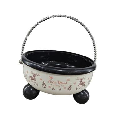 Imagem de Fxzqgnh Fruteira com furos de drenagem, recipiente para frutas e legumes, ideal para decoração de mesa, Creme