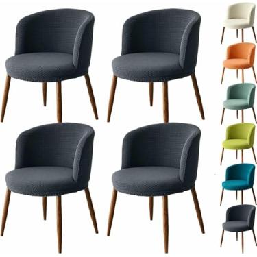 Imagem de Cadeira De Jantar Com Encosto Baixo, Capa Semi-Circular Curvada, Protetor De Cadeira Extensível Para Casa, Hotel, Escritório, Café
