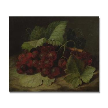 Imagem de NHLDZYH Vintage Fruta Ainda Vida Tela Retro Frutas Motivo Estilo Country Decoração de Parede para Cozinha e Sala de Jantar. A50. 70 x 84 cm. Apenas Tela