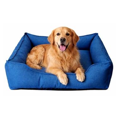 Imagem de Cama Casinha Para Cachorro Porte Grande Com Zíper 90x90 Em Índigo Jeans