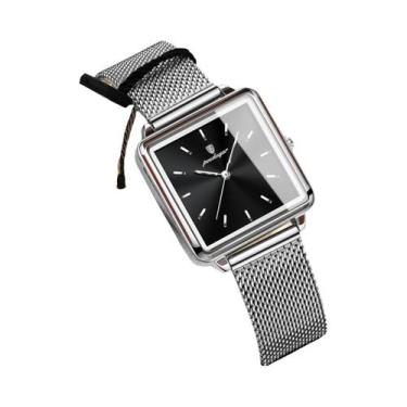 Imagem de Relógio De Pulso Feminino À Prova d'Água Em Aço Inoxidável Com Malha Q