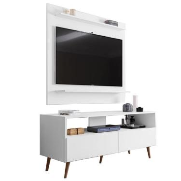 Imagem de Painel para TV 50 Pol Senna e Rack Bancada 136cm Versa M24 Branco - Mp