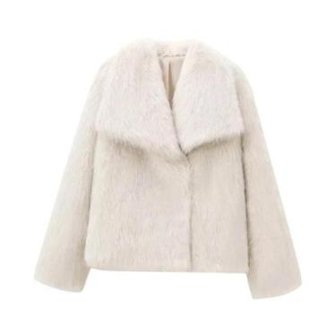 Imagem de Casaco De Pelúcia Burgundy Para Mulheres, Jaqueta Bomber De Manga Long