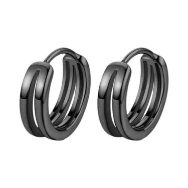 Imagem de Brincos De Argola Góticos Masculinos Com Caveira, Hipoalergênicos, Joi