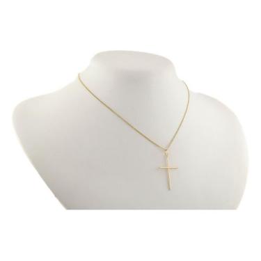 Imagem de Pingente Cruz Palito Ouro 18k 750 G Certificado De Garantia - PINGENTE