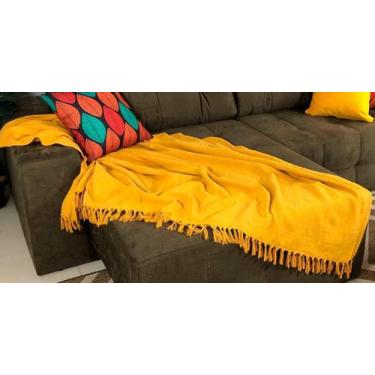 Imagem de Manta Para Sofá, Protetora Casal 240x180 - Artesanal, Amarelo