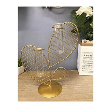 Imagem de U5GAAALPPQ9 Vaso decorativo decoração vaso abstrato linhas pretas minimalista vaso de ferro abstrato vasos de flores secas ornamentos de flores nórdicas vaso de flores (cor: B2) (F6)