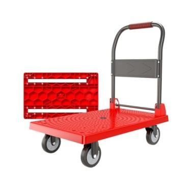 Imagem de Carrinho de mesa dobrável - Carrinho portátil puxado à mão para uso doméstico e externo, reboque de transporte dobrável multifuncional para fácil carregamento e armazenamento